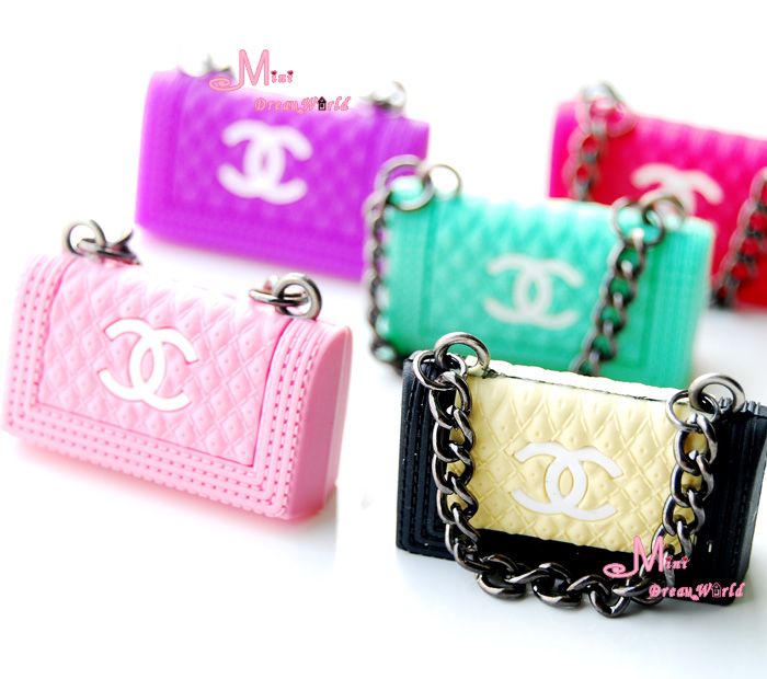 1/6 Scale Dollhouse Miniature Metal Chain Plastic TOY Lady Handbag Bag